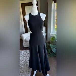 Cinq à Sept Black Belladonna Sleeveless Long Formal Dress with Cut Outs,  Size 2